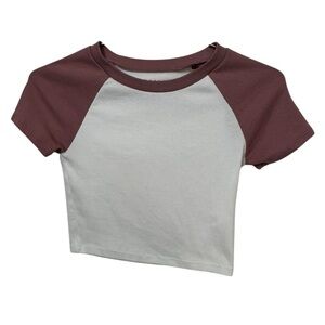 Retro High End Aeropostale Purple White Two-Tone Raglan Sleeve T-Shirt Women’s S